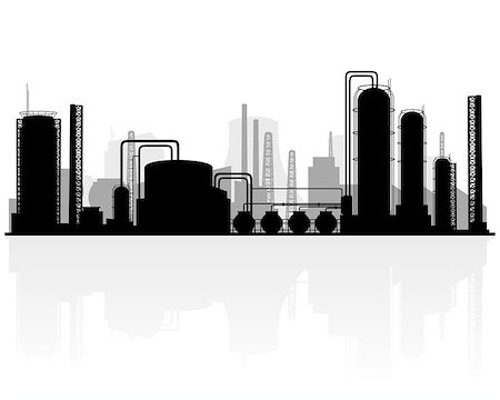 distillery petroleum - Vector illustration of a petrochemical production silhouette Stock Photo - Budget Royalty-Free & Subscription, Code: 400-08375216