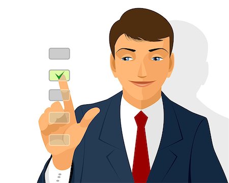 Vector illustration of a businessman making a choice Stock Photo - Budget Royalty-Free & Subscription, Code: 400-08375239