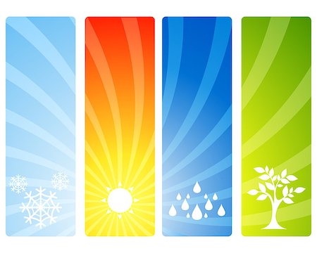 four seasons color - Vector illustration of a four seasons banners Stock Photo - Budget Royalty-Free & Subscription, Code: 400-08375231