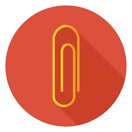 simsearch:400-04709840,k - Flat Office Paper Clip Circle Icon with Long Shadow. Back to School and Education Vector illustration. Office Supply and Business Tool Object. Foto de stock - Super Valor sin royalties y Suscripción, Código: 400-08375436