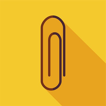 simsearch:400-04709840,k - Flat Paper Clip Illustration with long Shadow. Business and Office Supplies Vector illustration. Office Life Tool Object. Foto de stock - Super Valor sin royalties y Suscripción, Código: 400-08375440