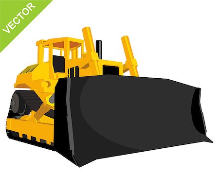 simsearch:400-08375272,k - Vector illustration of a big yellow bulldozer Stockbilder - Microstock & Abonnement, Bildnummer: 400-08376523