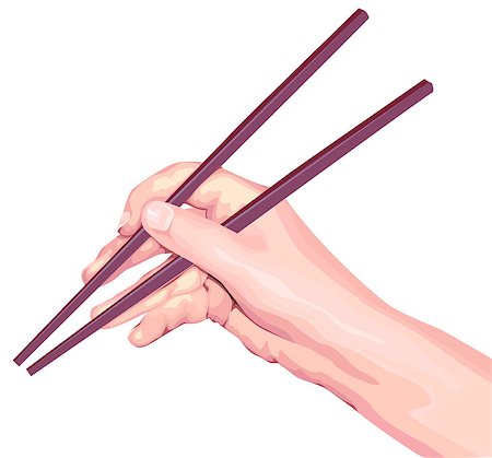 Chopsticks in hand. Isolated illustration in vector format Foto de stock - Royalty-Free Super Valor e Assinatura, Número: 400-08376721