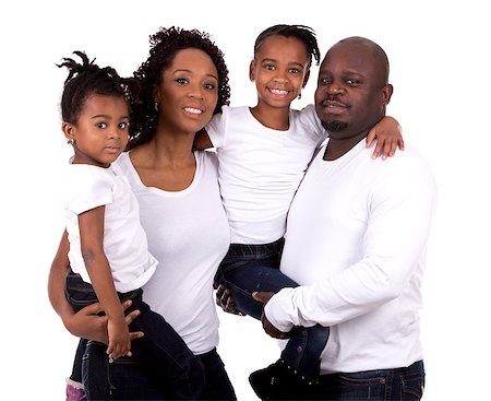 simsearch:695-05773921,k - casual young black family on white isolated background Photographie de stock - Aubaine LD & Abonnement, Code: 400-08376970