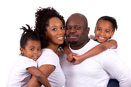 simsearch:695-05773921,k - casual young black family on white isolated background Photographie de stock - Aubaine LD & Abonnement, Code: 400-08376971