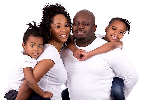 simsearch:695-05773921,k - casual young black family on white isolated background Photographie de stock - Aubaine LD & Abonnement, Code: 400-08376972