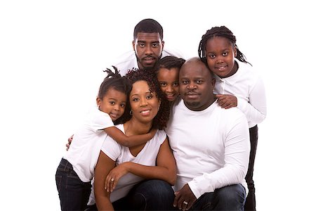 simsearch:695-05773921,k - casual young black family on white isolated background Photographie de stock - Aubaine LD & Abonnement, Code: 400-08376973