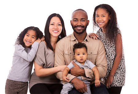 simsearch:695-05773921,k - casual young mixed family on white isolated background Photographie de stock - Aubaine LD & Abonnement, Code: 400-08377011