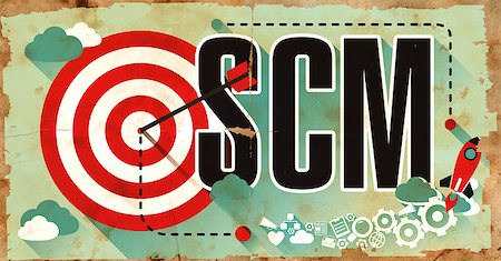simsearch:400-08772702,k - SCM - Supply Chain Management - Concept. Poster on Old Paper in Flat Design with Long Shadows. Stock Photo - Budget Royalty-Free & Subscription, Code: 400-08377446