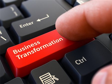 simsearch:400-08622240,k - Business Transformation - Written on Red Keyboard Key. Male Hand Presses Button on Black PC Keyboard. Closeup View. Blurred Background. Foto de stock - Royalty-Free Super Valor e Assinatura, Número: 400-08377493