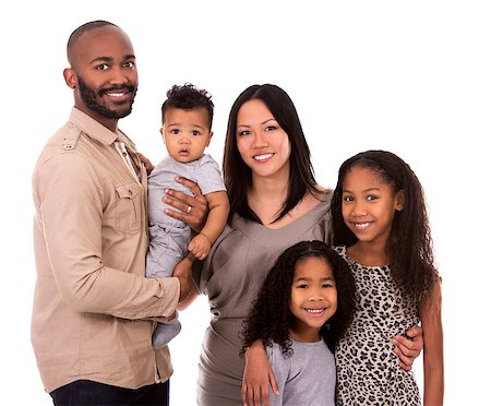 simsearch:695-05773921,k - casual young mixed family on white isolated background Photographie de stock - Aubaine LD & Abonnement, Code: 400-08377567