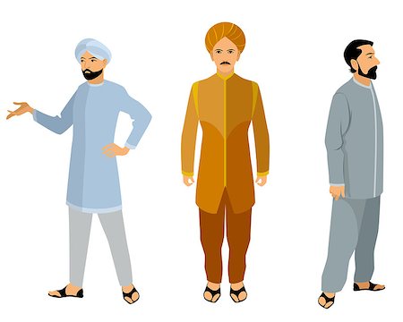 desi adults - Vector illustration of a three indian men in dress Stock Photo - Budget Royalty-Free & Subscription, Code: 400-08377866