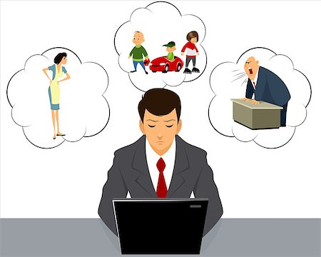 simsearch:400-08551867,k - Vector illustration of a stress at work Stock Photo - Budget Royalty-Free & Subscription, Code: 400-08377873
