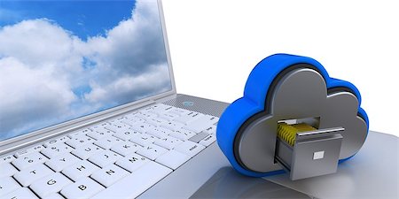 simsearch:400-04973534,k - 3D Render of Cloud Drive Icon on cimputer Stock Photo - Budget Royalty-Free & Subscription, Code: 400-08377951