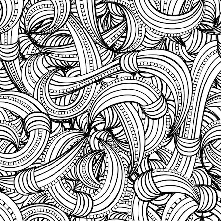 simsearch:400-04836742,k - seamless black and white pattern with abstract lines Foto de stock - Super Valor sin royalties y Suscripción, Código: 400-08378078