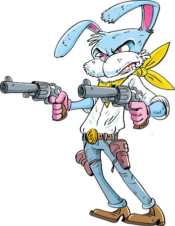 ranch cartoon - Cowboy bunny cartoon character.Isolated on white Stock Photo - Budget Royalty-Free & Subscription, Code: 400-08378625