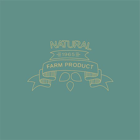 Vector label in trendy mono line style organic and natural badges for fresh farm products and food packaging of linear emblems and icons Stock Photo - Budget Royalty-Free & Subscription, Code: 400-08378735