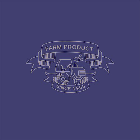 Vector label in trendy mono line style organic and natural badges for fresh farm products and food packaging of linear emblems and icons Stock Photo - Budget Royalty-Free & Subscription, Code: 400-08378747