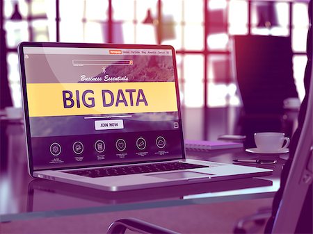 Big Data Concept Closeup on Laptop Screen in Modern Office Workplace. Toned Image with Selective Focus. Stock Photo - Budget Royalty-Free & Subscription, Code: 400-08378806