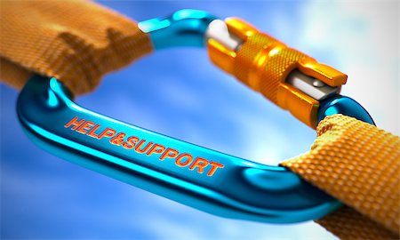 simsearch:400-07222960,k - Blue Carabiner between Orange Ropes on Sky Background, Symbolizing the Help and Support. Selective Focus. 3d Illustration. Fotografie stock - Microstock e Abbonamento, Codice: 400-08378924