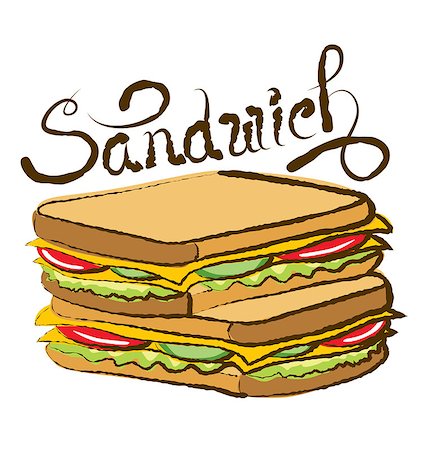 simsearch:400-04416282,k - vector sandwich with calligraphic inscription Stock Photo - Budget Royalty-Free & Subscription, Code: 400-08379103