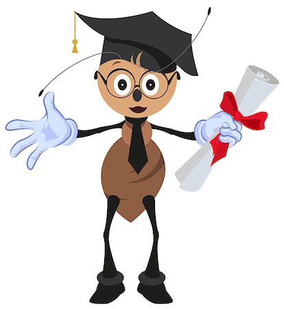 professor icon - Ant holding diploma graduation. Isolated on white vector illustration Stock Photo - Budget Royalty-Free & Subscription, Code: 400-08379183