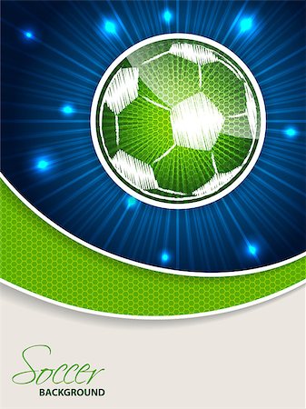 simsearch:400-08372849,k - Abstract blue green soccer brochure template with bursting scribbled ball Stock Photo - Budget Royalty-Free & Subscription, Code: 400-08379204