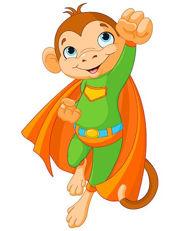 simsearch:400-06759907,k - Illustration of Super Hero Monkey Foto de stock - Super Valor sin royalties y Suscripción, Código: 400-08379213