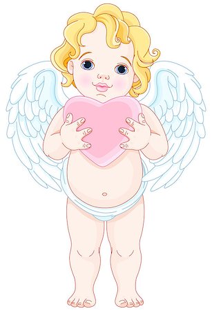 simsearch:400-08016415,k - Illustration of cute angel holds heart Photographie de stock - Aubaine LD & Abonnement, Code: 400-08379325