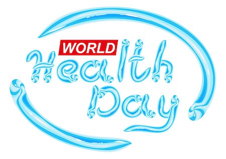 World Health Day. Blue Toothpaste lettering text. Isolated on white vector illustration Stock Photo - Budget Royalty-Free & Subscription, Code: 400-08379602