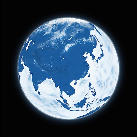 simsearch:400-08371074,k - Southeast Asia on blue planet Earth isolated on black background. Highly detailed planet surface. Elements of this image furnished by NASA. Fotografie stock - Microstock e Abbonamento, Codice: 400-08371073