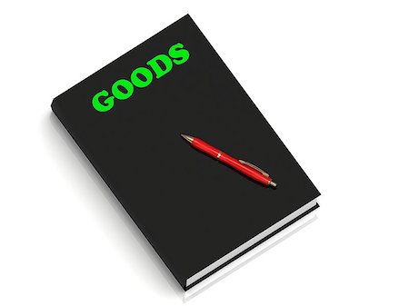 GOODS- inscription of green letters on black book on white background Stock Photo - Budget Royalty-Free & Subscription, Code: 400-08371255