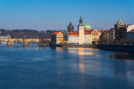 simsearch:400-07620236,k - sunset view of Prague old town and Charles bridge, Czech Republic Stock Photo - Budget Royalty-Free & Subscription, Code: 400-08371378