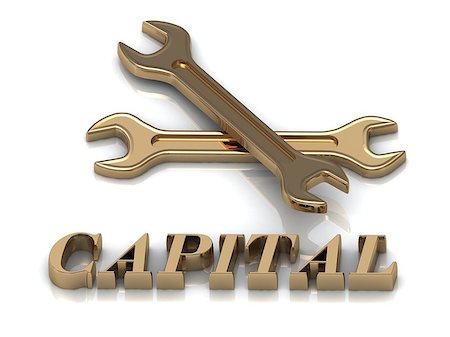simsearch:400-04758289,k - CAPITAL- inscription of metal letters and 2 keys on white background Stock Photo - Budget Royalty-Free & Subscription, Code: 400-08371434