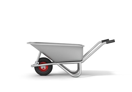 Wheelbarrow on the white background. Stock Photo - Budget Royalty-Free & Subscription, Code: 400-08371445