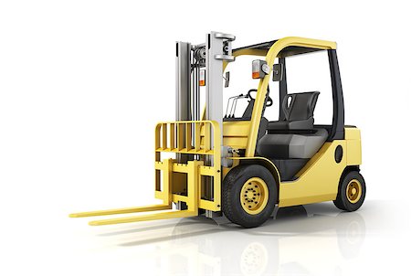 simsearch:400-06096469,k - Forklift truck on white isolated background. Stock Photo - Budget Royalty-Free & Subscription, Code: 400-08371452