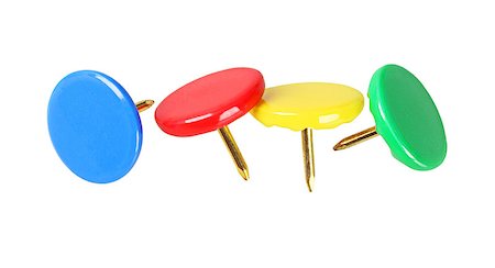 simsearch:400-04777232,k - Colourful Thumb Tacks on White Background Foto de stock - Royalty-Free Super Valor e Assinatura, Número: 400-08371656