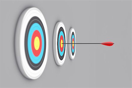 Illustration of the round targets with an arrow in the centre Foto de stock - Super Valor sin royalties y Suscripción, Código: 400-08371738