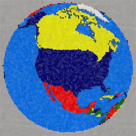 simsearch:400-04865676,k - Drawing of north America on globe, dotted illustration Fotografie stock - Microstock e Abbonamento, Codice: 400-08371807