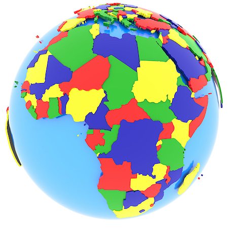 simsearch:400-08429848,k - Africa, political map of the world with countries in four colours, isolated on white background. Foto de stock - Royalty-Free Super Valor e Assinatura, Número: 400-08371822