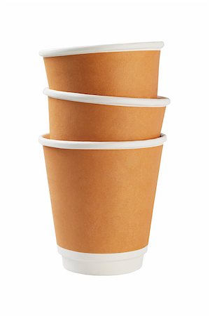 simsearch:400-06072755,k - Stack of Paper Coffee Cups on White Background Foto de stock - Super Valor sin royalties y Suscripción, Código: 400-08371898