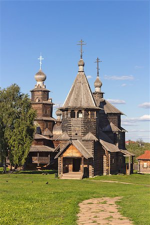 simsearch:400-06415068,k - Ancient Russian tradicional wooden church in Suzdal Foto de stock - Super Valor sin royalties y Suscripción, Código: 400-08372264