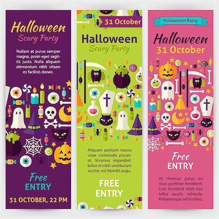 pattern art colorful - Halloween Party Holiday Invitation Template Flyer Set. Flat Design Vector Illustration of Brand Identity for Halloween Promotion. Trick or Treat Colorful Pattern for Advertising Stock Photo - Budget Royalty-Free & Subscription, Code: 400-08372294