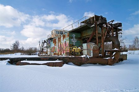 russia frozen lake - Wintering dredger in one of the sand pits near Moscow Stock Photo - Budget Royalty-Free & Subscription, Code: 400-08372386