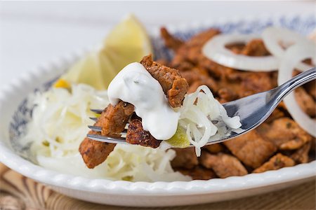 Gyros with Tzatziki Coleslaw olives and feta cheese. Stock Photo - Budget Royalty-Free & Subscription, Code: 400-08372528