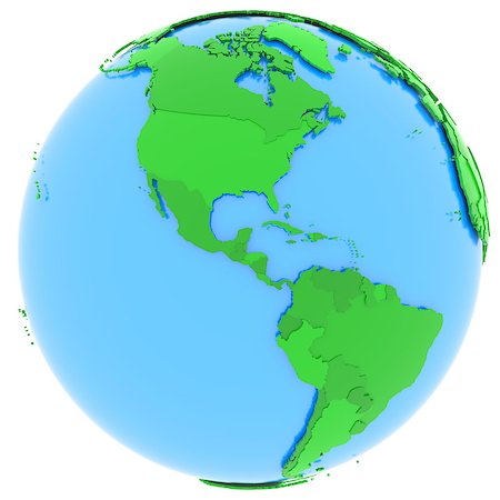 simsearch:400-08429848,k - North and South America, political map of the world with countries in different shades of green, isolated on white background. Foto de stock - Royalty-Free Super Valor e Assinatura, Número: 400-08372564