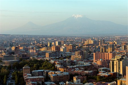 View over the city of Yerevan and mountain Ararat, Armenia Stock Photo - Budget Royalty-Free & Subscription, Code: 400-08372670