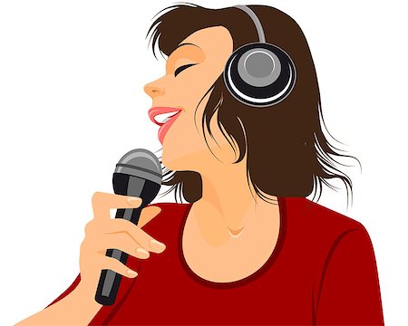 Vector illustration of a singer with microphone Stock Photo - Budget Royalty-Free & Subscription, Code: 400-08372764