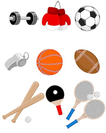 pong - Vector illustration of a sport items set Stock Photo - Budget Royalty-Free & Subscription, Code: 400-08372781