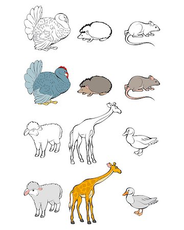 simsearch:400-08375195,k - Vector illustration of a six animals set Stockbilder - Microstock & Abonnement, Bildnummer: 400-08372800